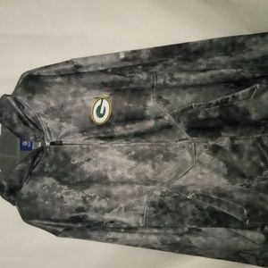 Men's Rebook Silver and Black Green Bay Packers Zip Up Fleece Lined Jacket. XL